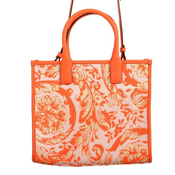 Versace Barocco Rafia & Leather Gold Medusa Medium Tote Handbag Shoulder Bag - Picture 5 of 9